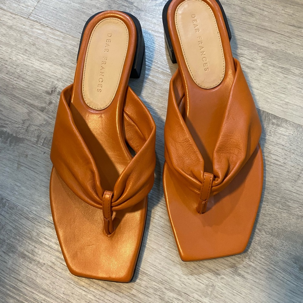 Dear Frances Pecan Leather wrap sandal size 38/8 - Picture 4 of 7